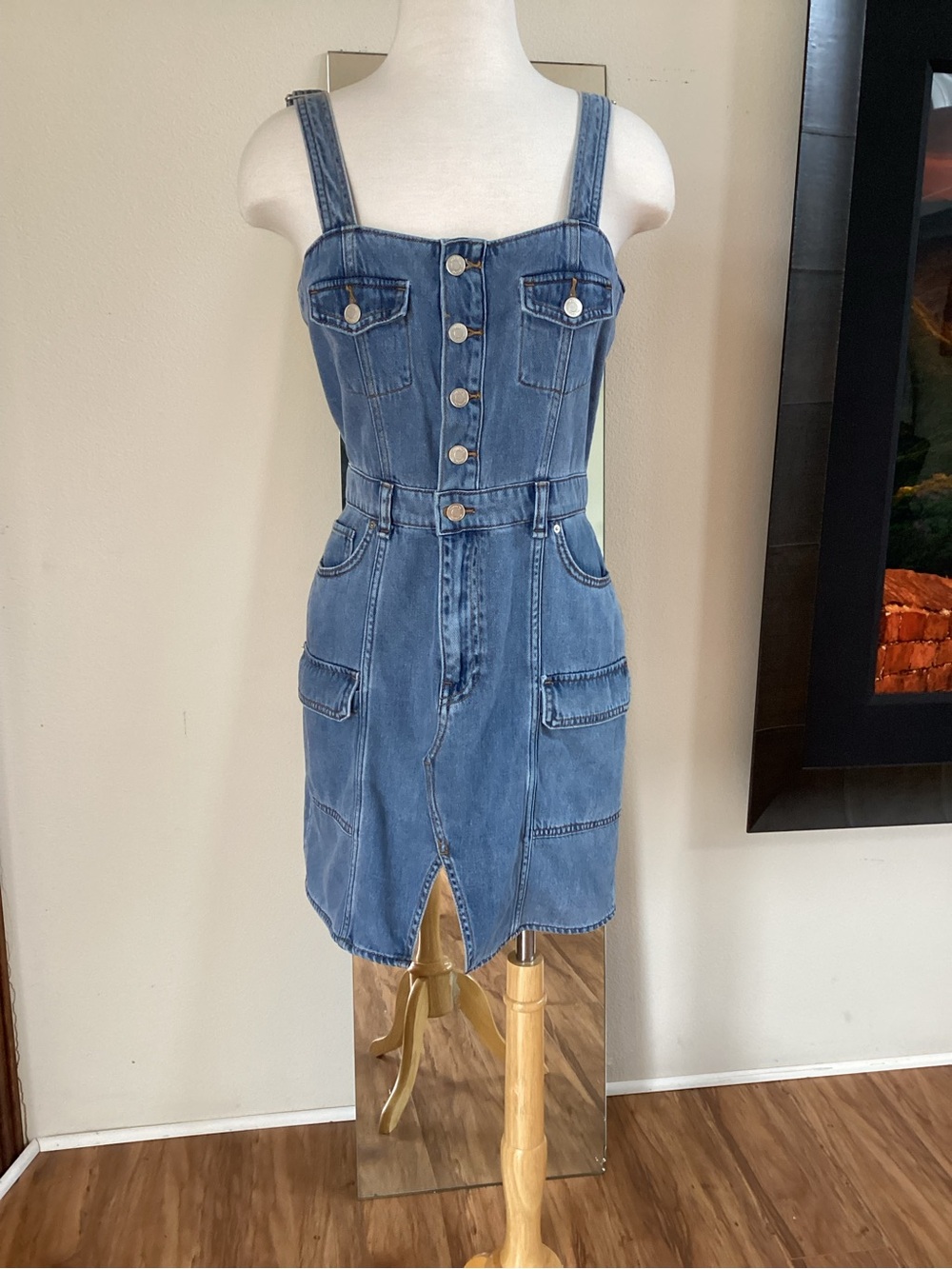 Hudson Jeans Light Blue Denim Jacket with Brown Stitching